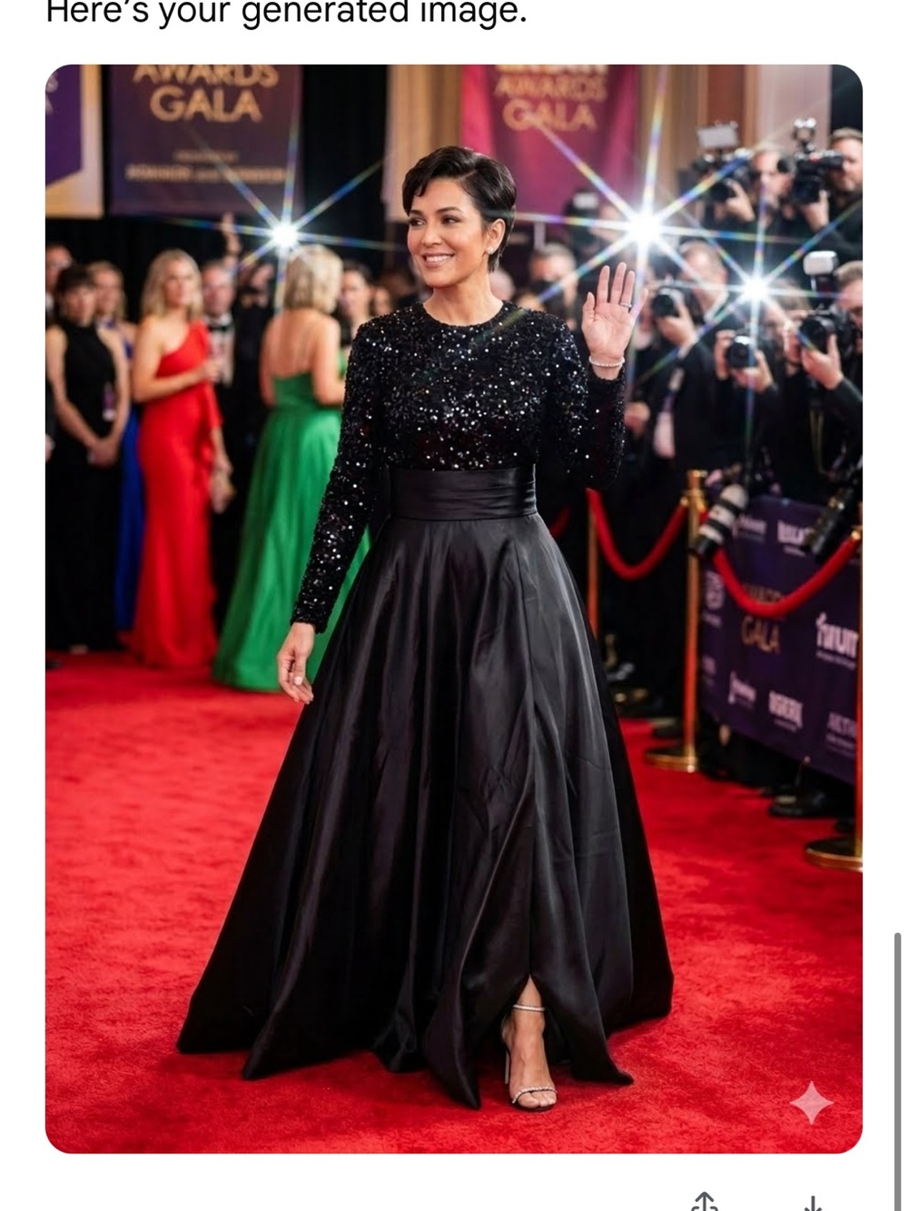 Elegant Black Sequin Ball Gown Dress